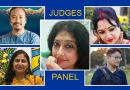 Collage of five judges' portraits on a blue background with the words "JUDGES PANEL" in bold yellow text, highlighting the central figure as a key member of the Lifeplus Photography Contest jury.