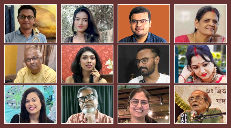 A collage of twelve creative individuals featured by Lifeplus Magazine, representing artists, writers, and cultural contributors from across India.
